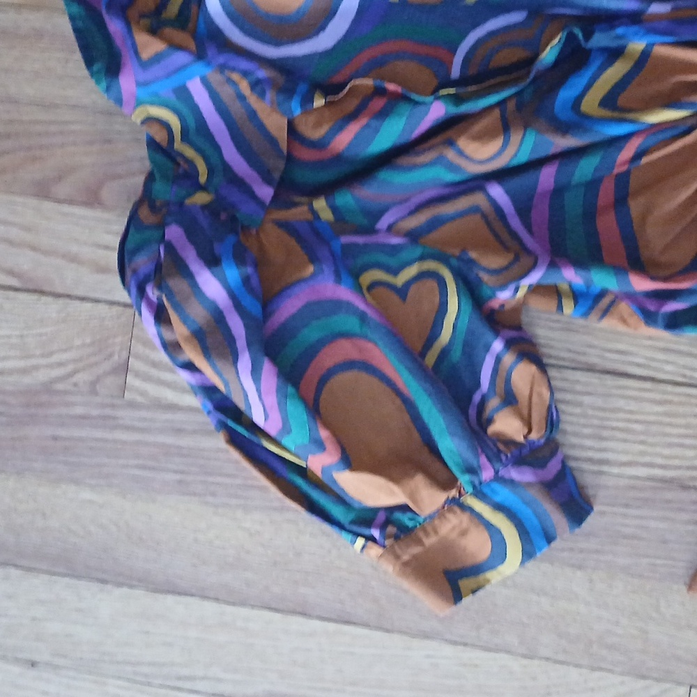 FARM Rio Multicolor Heart Print Mini Dress - Orange, Purple, Pink, Green, Blue - Picture 4 of 12